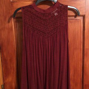 LOFT red blouse no sleeves- Size XS